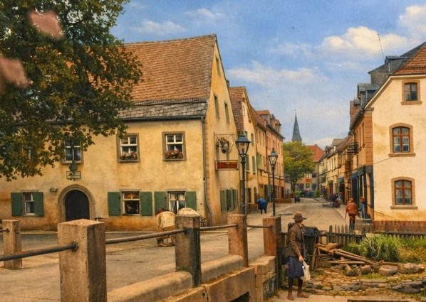 Strand und Ottostraße vor dem Neubau der Dörflaser Brücke.