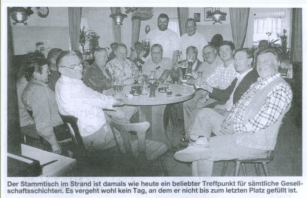 Stammtisch der Brauereigaststätte Am Strand in Marktredwitz in den Achtzigerjahren
